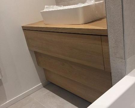 Création d'un meuble de salle de bain par notre Menuisier à Bourg Achard (27)